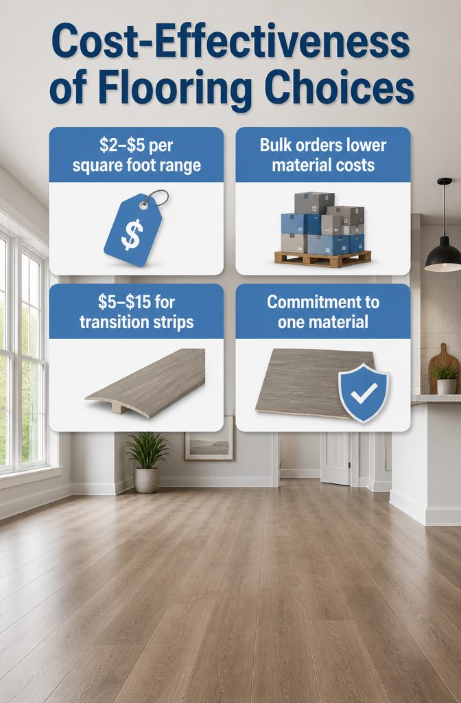 Information graphic about cost-effectiveness of flooring choices.