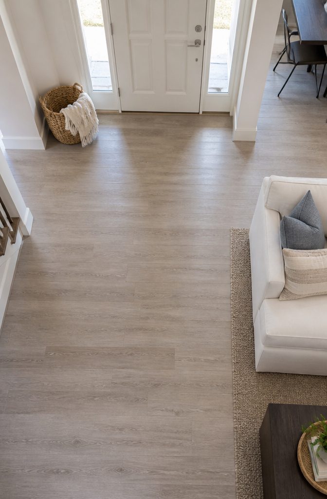 Image showing a single flooring material in a clean living space.